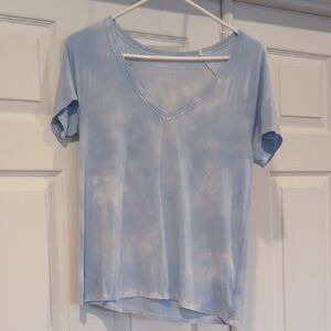 Women's Light Blue V-Neck Top
